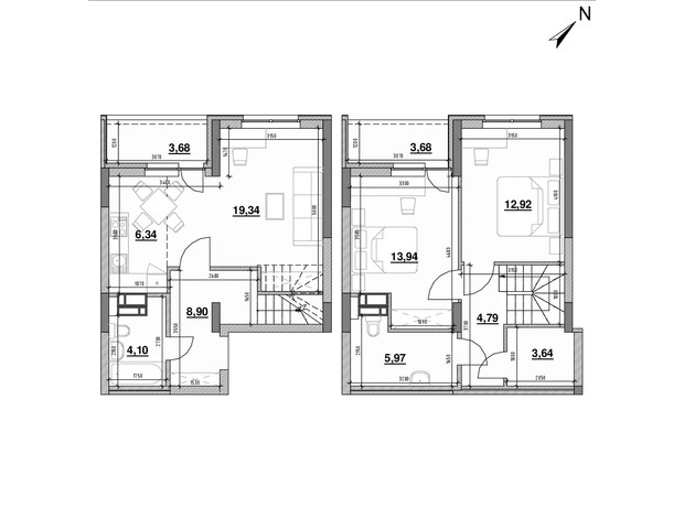 ЖК Ok'Land: планировка 3-комнатной квартиры 87.3 м²