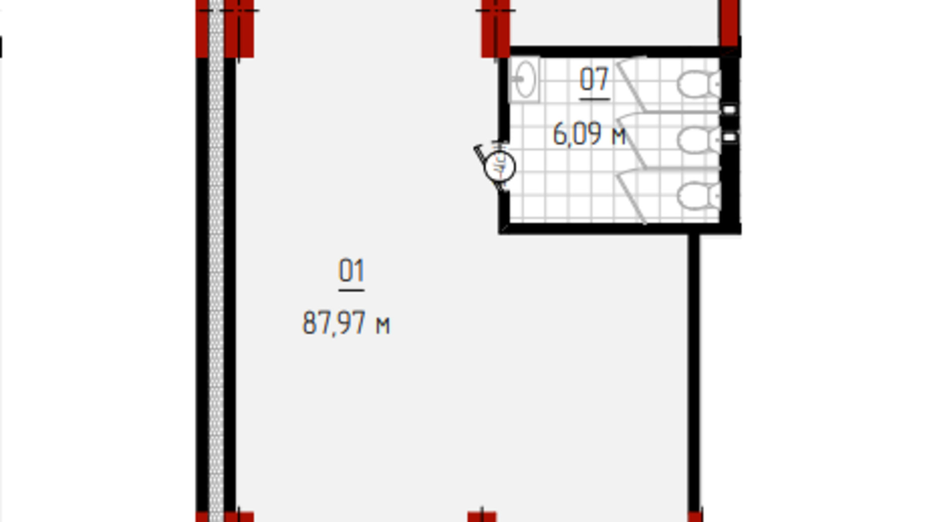 Планировка торгового помещения в ЖК Квартал №5 94.06 м², фото 661738