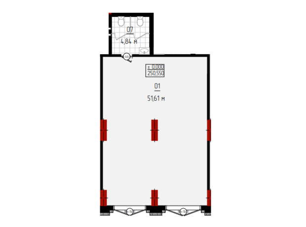 ЖК Квартал №5: планировка помощения 56.45 м²