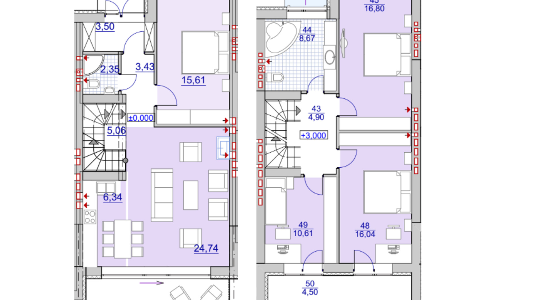 Планировка таунхауса в Таунхаус переулок Пoдлузcкий II  130 м², фото 662385