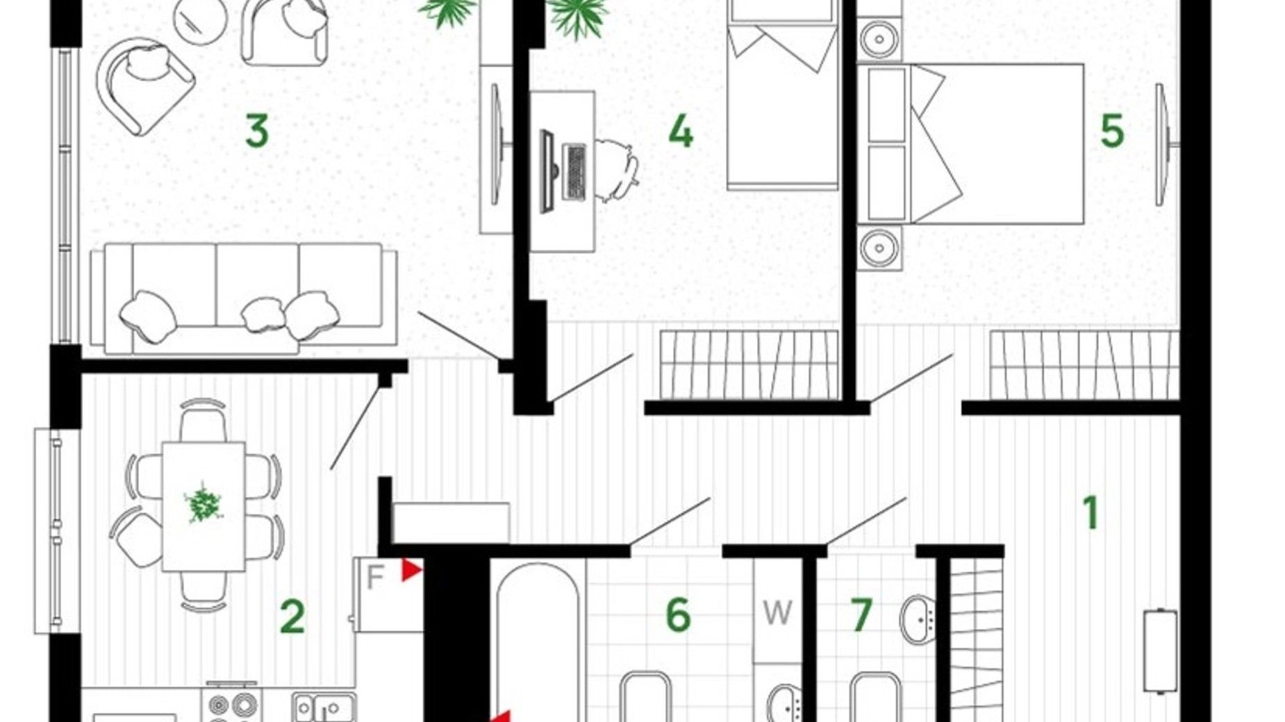 Планування 3-кімнатної квартири в ЖК Comfort Park 69 м², фото 663189