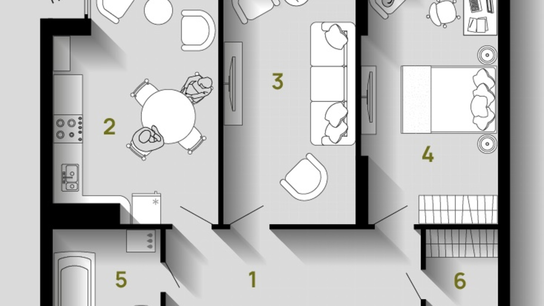 Планировка 2-комнатной квартиры в ЖК Union 65 м², фото 663579