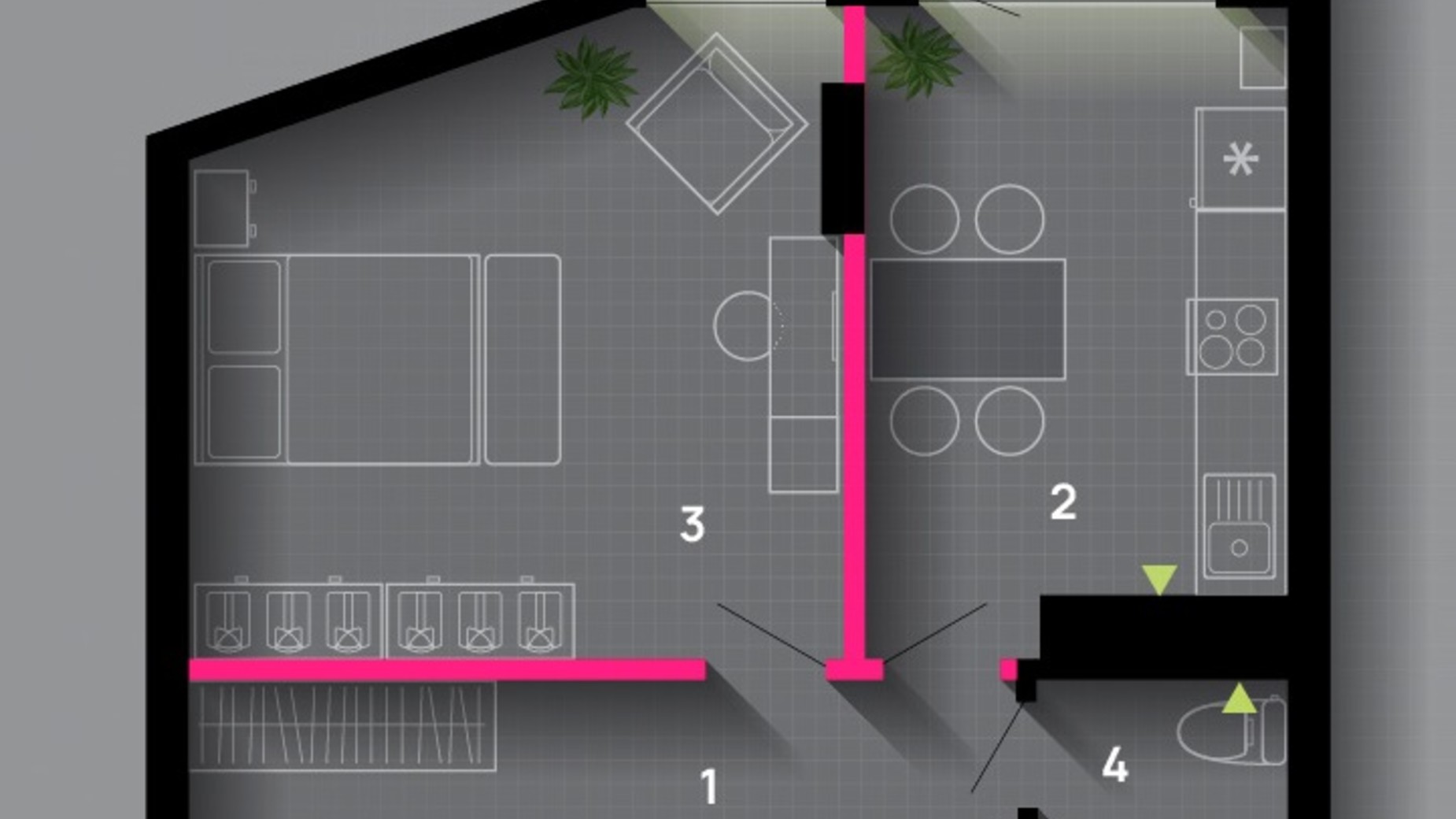 Планировка 1-комнатной квартиры в ЖК Family Plaza 45 м², фото 663597