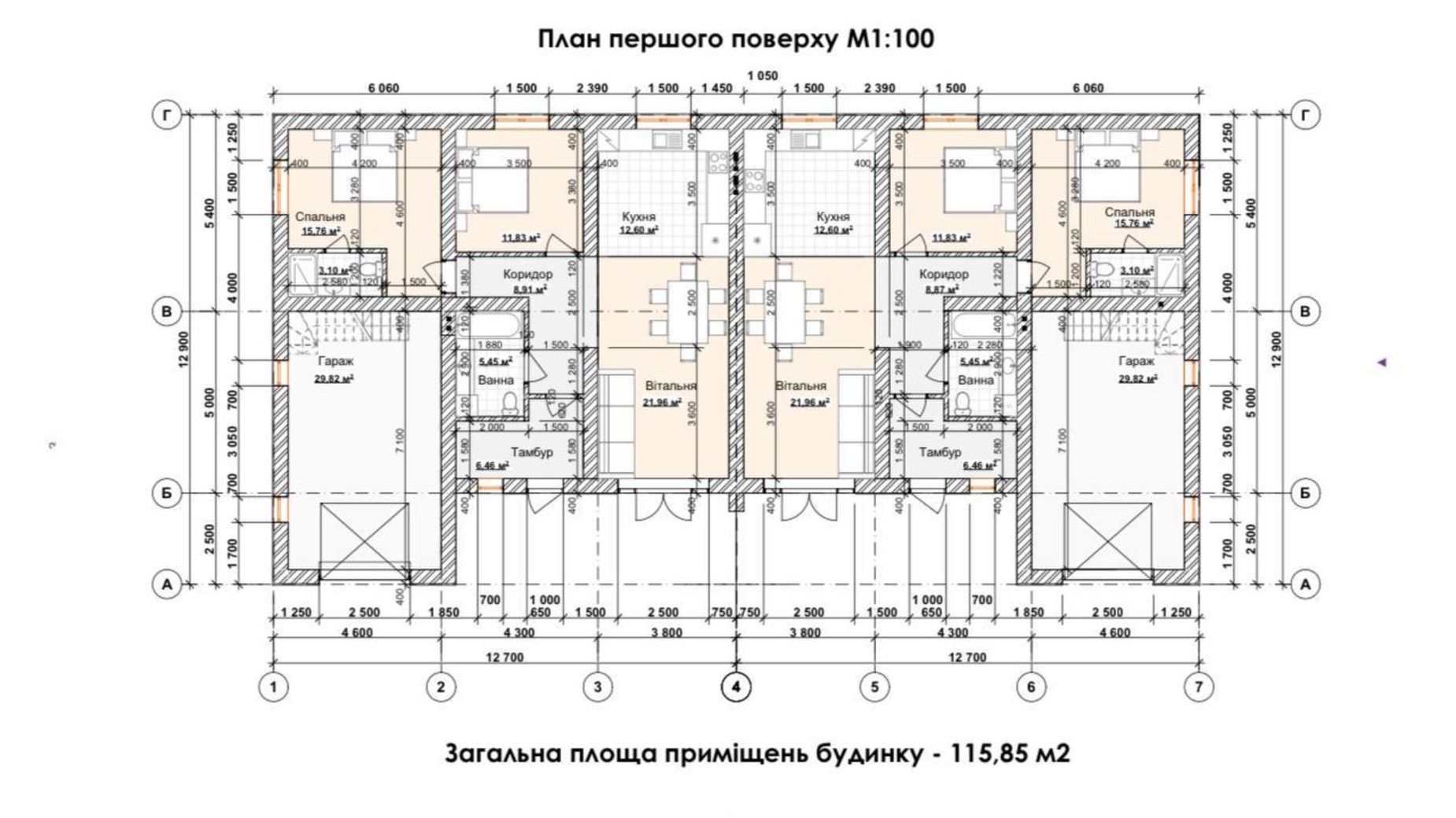 Планировка дуплекса в КГ ForestRiver 115.85 м², фото 663759