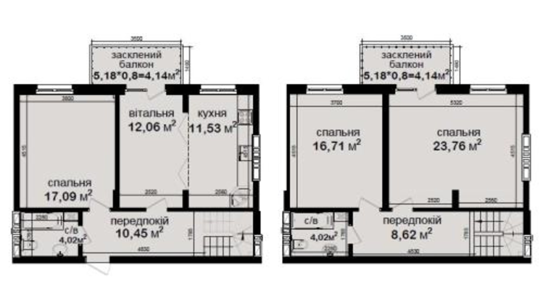 Планировка много­уровневой квартиры в ЖК Кришталеві джерела 116.54 м², фото 663766