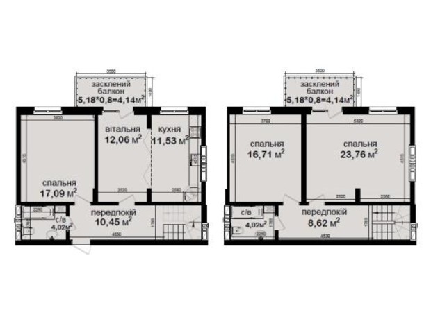 ЖК Кришталеві джерела: планировка 4-комнатной квартиры 116.54 м²