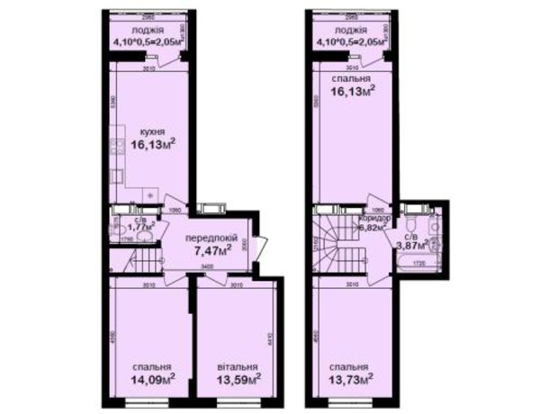 ЖК Кришталеві джерела: планування 4-кімнатної квартири 97.7 м²