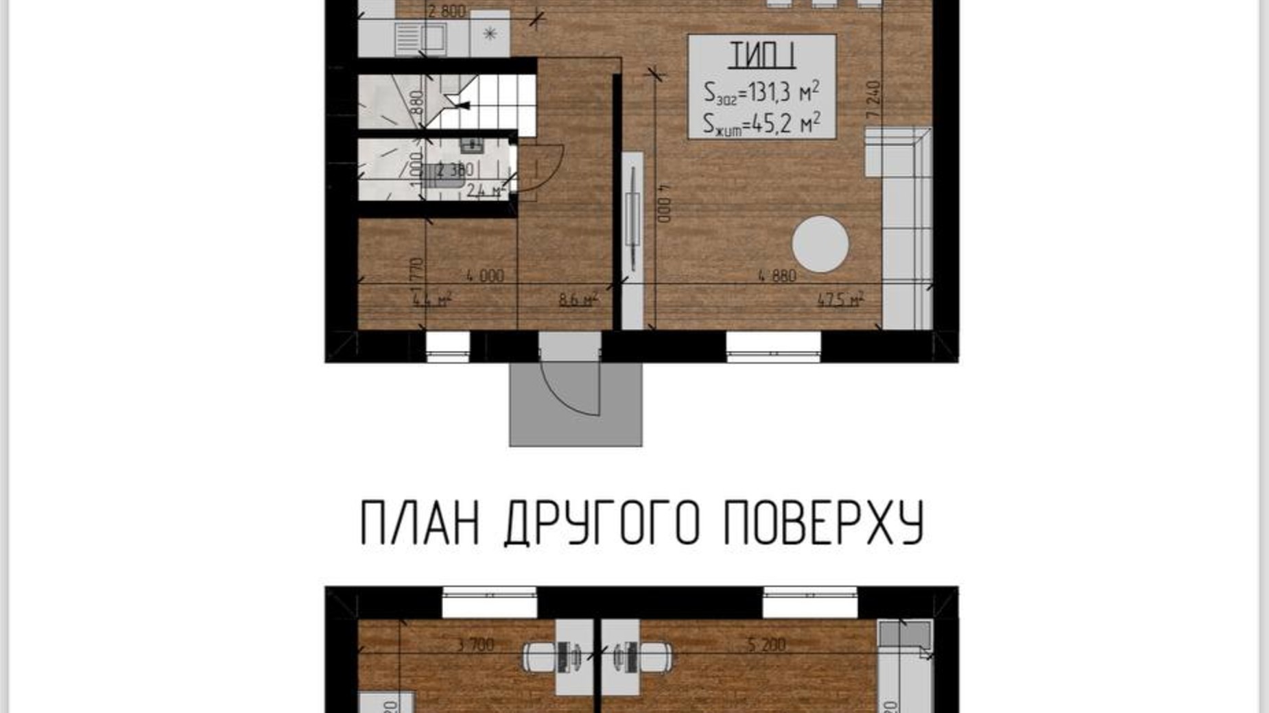 Планування дуплекса в Дуплекс вул. Чемпіонська 132 м², фото 664336