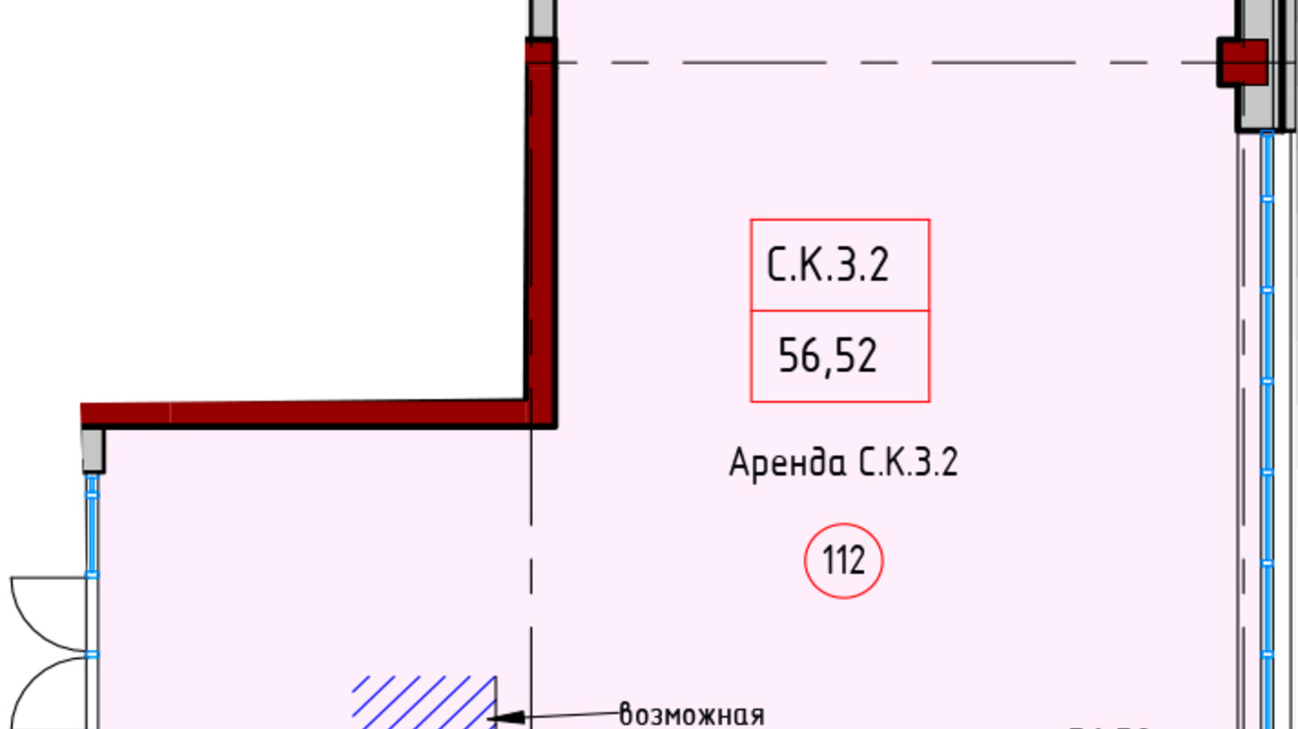 Планування приміщення в ЖК Пространство на Софіївській 56.52 м², фото 664730