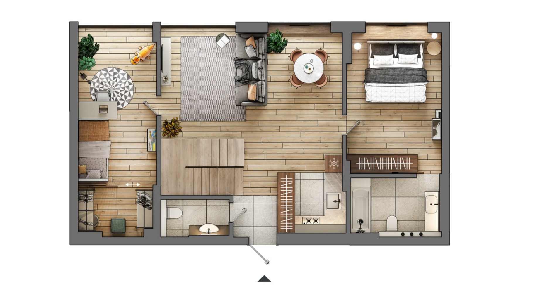 Планировка много­уровневой квартиры в ЖК 7я 104.27 м², фото 665196