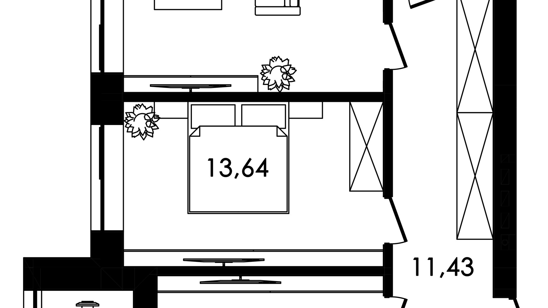 Планировка 2-комнатной квартиры в ЖК Нова Будова-2 73.05 м², фото 665406