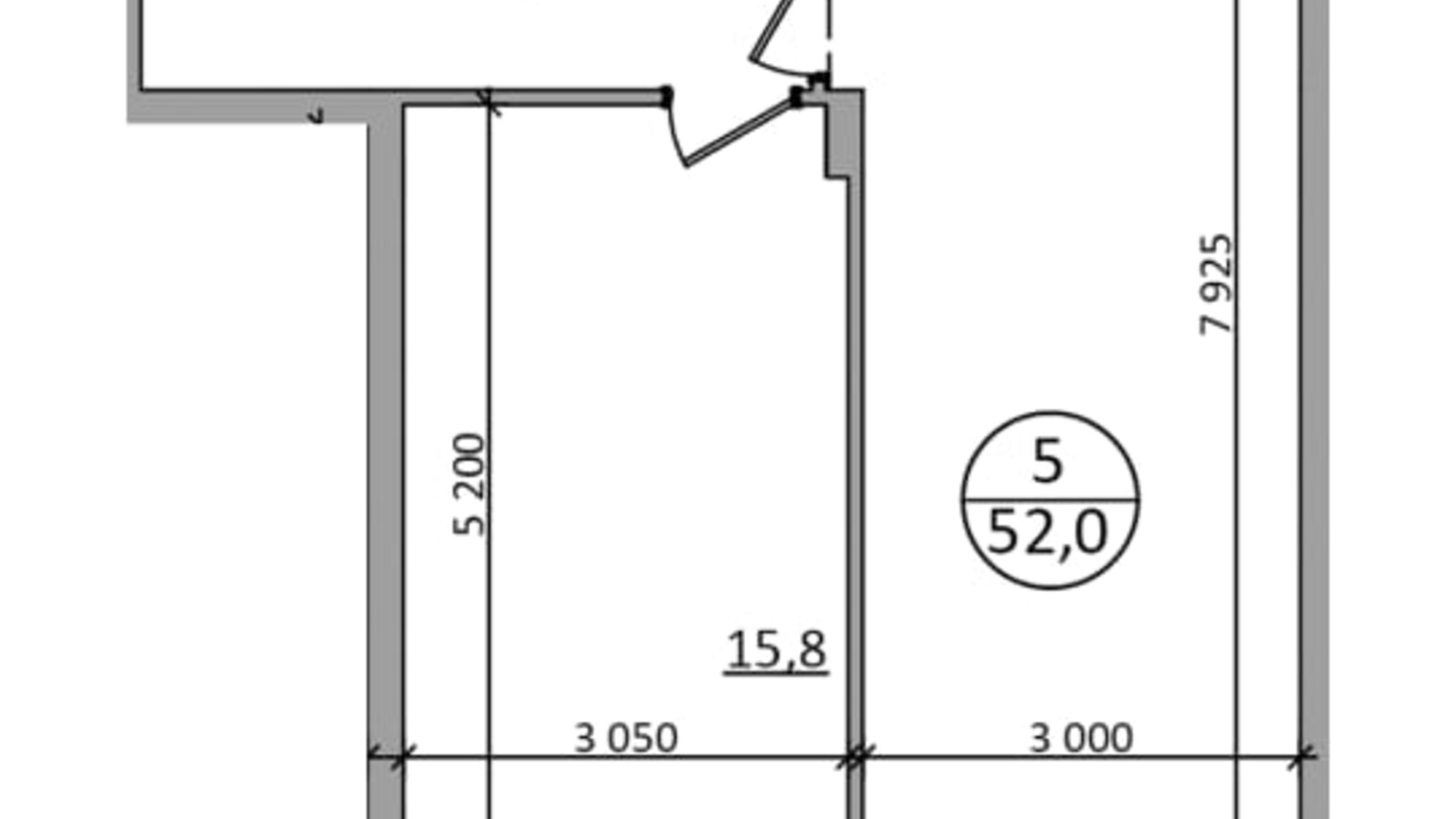 Планировка 1-комнатной квартиры в ЖК Гринвуд-2 52 м², фото 665420