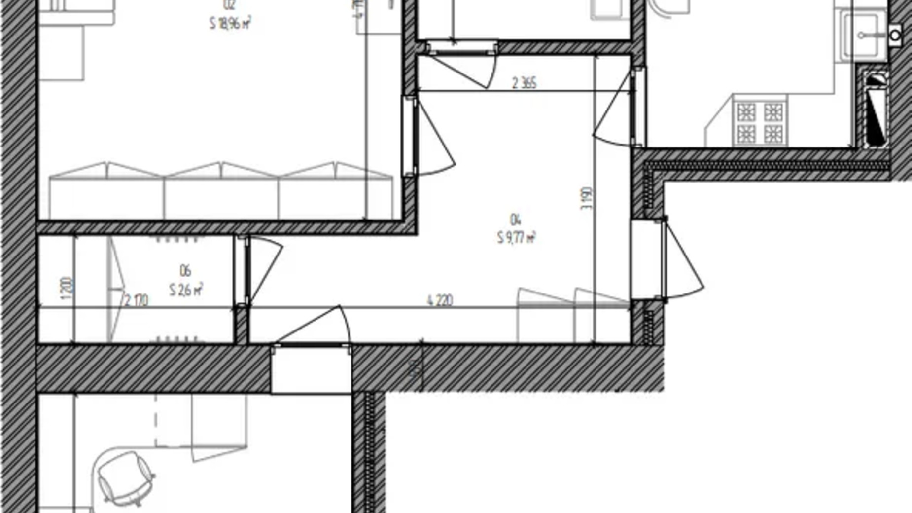 Планировка 2-комнатной квартиры в ЖК Флагман 69.5 м², фото 666354