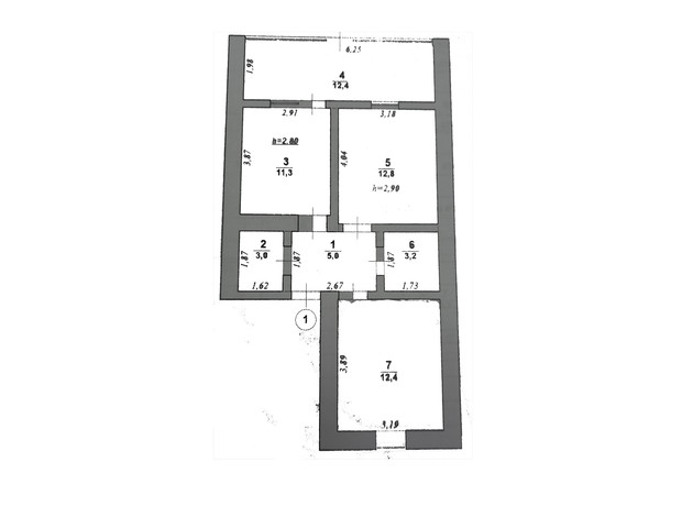 КГ ул. Роксоляны: планировка 3-комнатной квартиры 145.9 м²