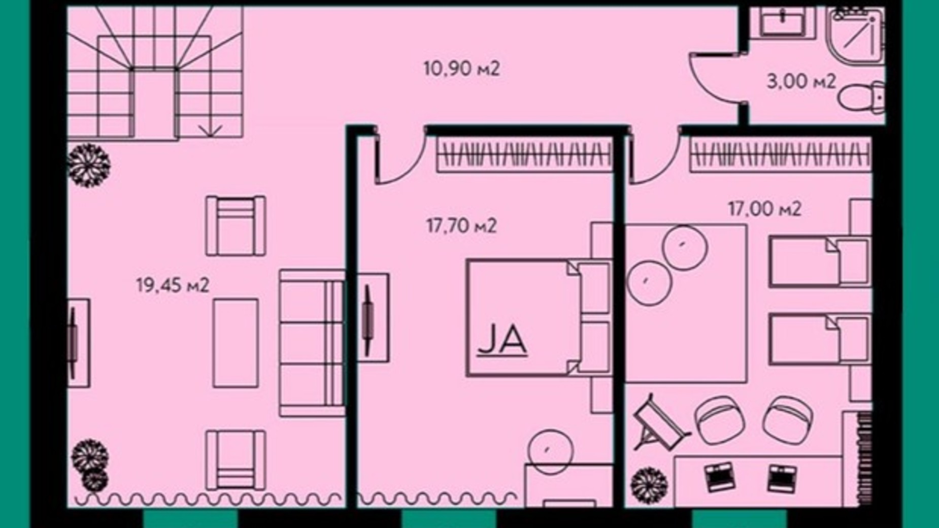 Планировка много­уровневой квартиры в ЖК Молодежный городок 132.6 м², фото 668024