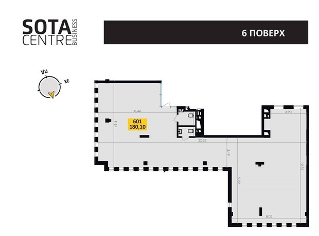 БЦ Sota Centre: планування приміщення 180.1 м²