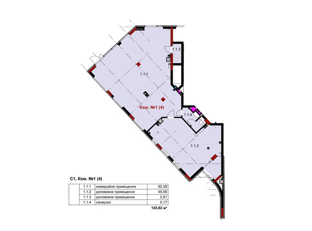 ЖК Central Park: планування приміщення 145.92 м²