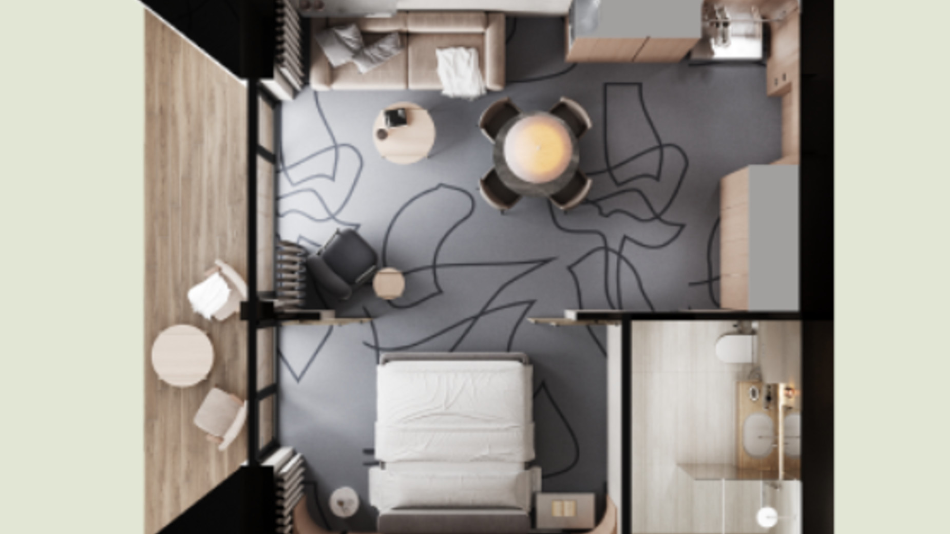 Планування апартаментів в Апарт-готель Melis 40 м², фото 668694