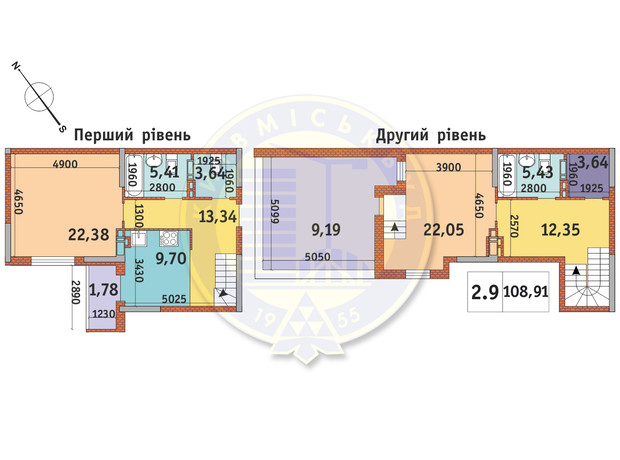 ЖК Академ Парк: планування 2-кімнатної квартири 108.91 м²