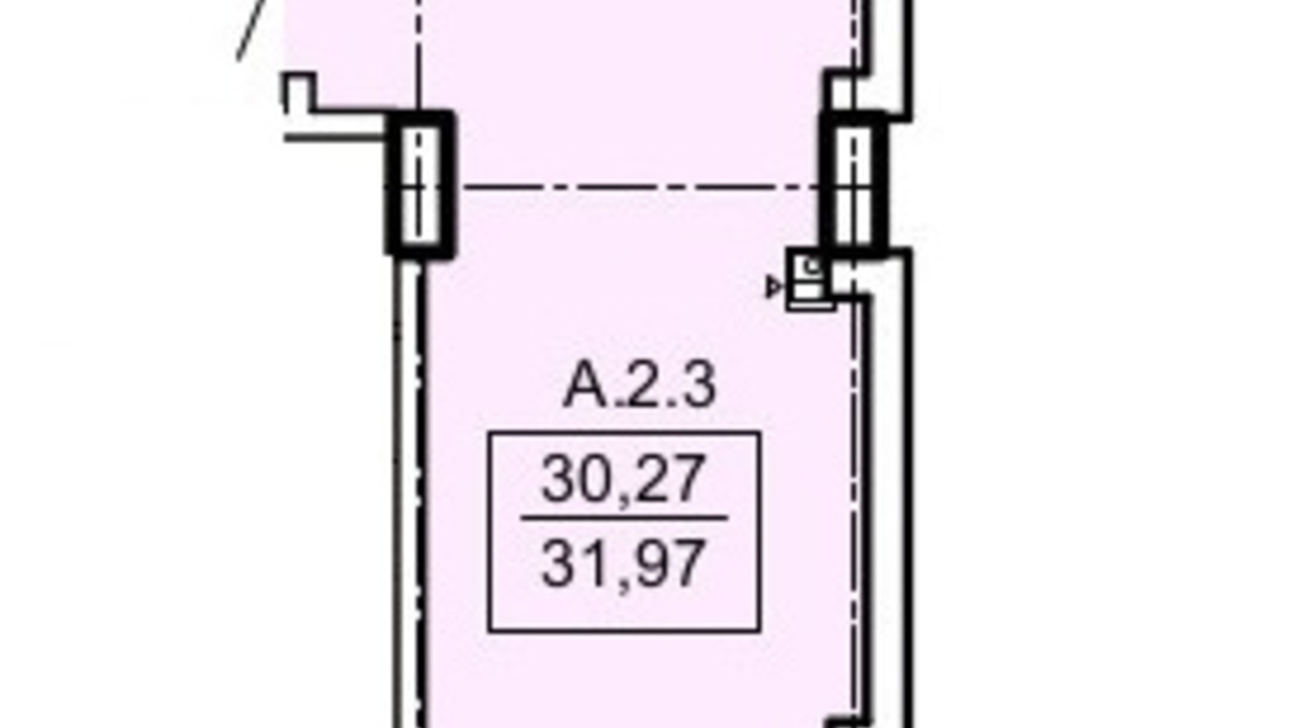 Планировка квартиры студии в ЖК Акрополь 31.97 м², фото 670364