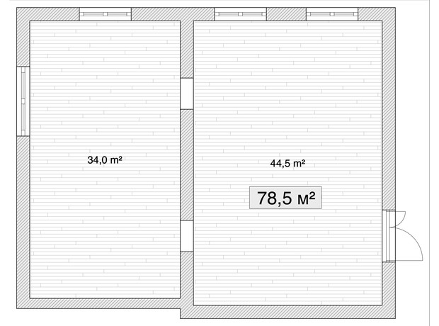 ЖК Княжий: планування приміщення 78.5 м²