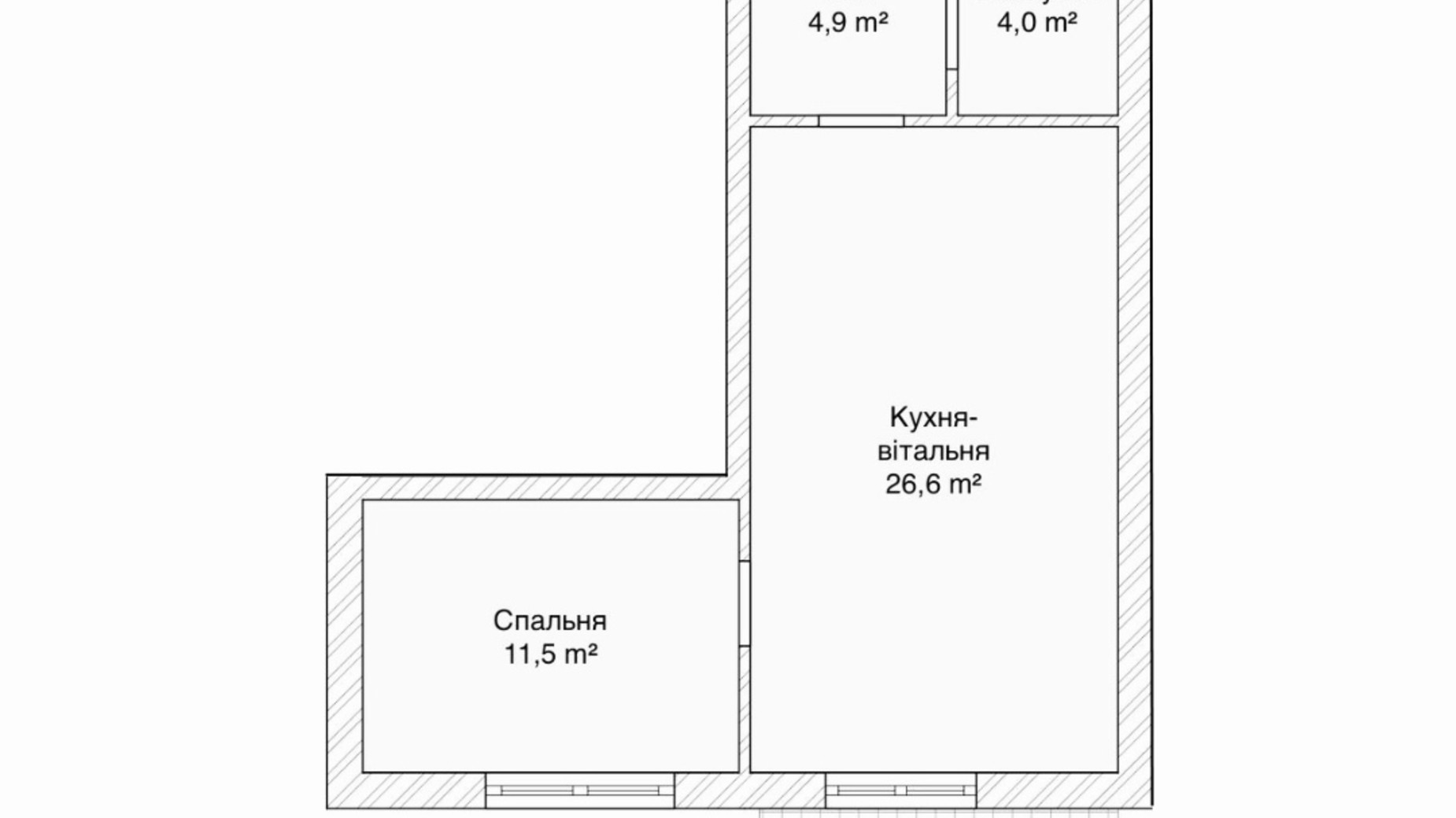 Планування 1-кімнатної квартири в ЖК пров. 1-й Константиновича, 13 48.7 м², фото 670439