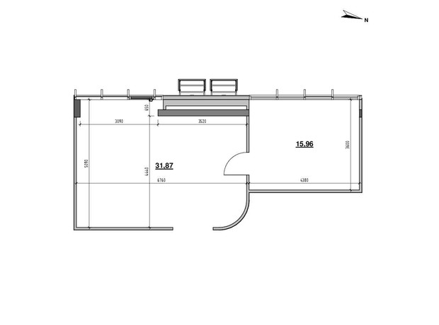 ЖК Шенген: планировка помощения 47.83 м²