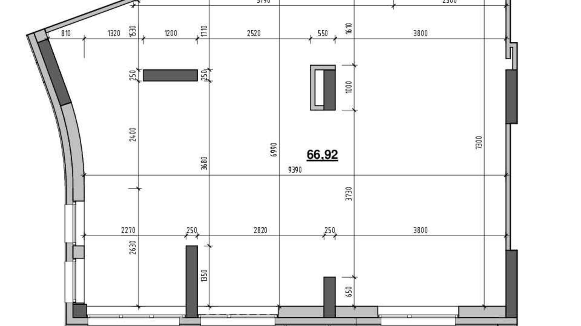Планировка помещения в ЖК Шенген 66.92 м², фото 670535