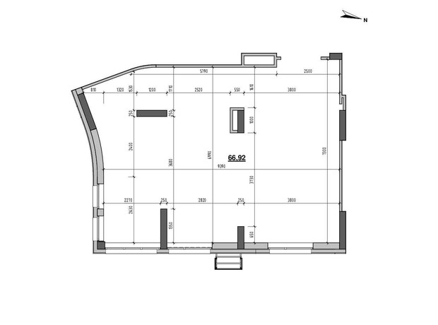 ЖК Шенген: планировка помощения 66.92 м²