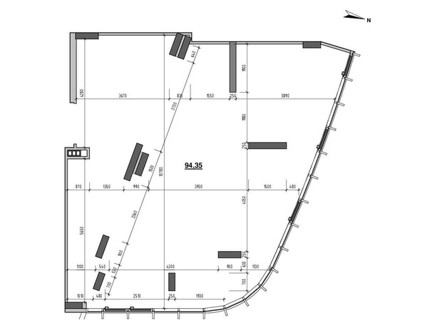 ЖК Шенген: планировка помощения 94.35 м²