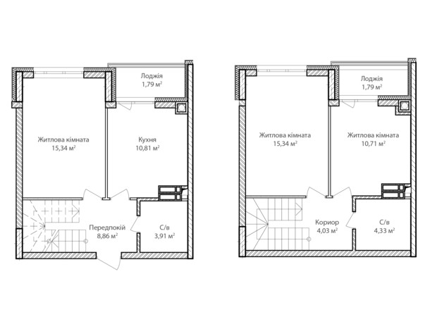 ЖК Синергия Сити: планировка 3-комнатной квартиры 77 м²