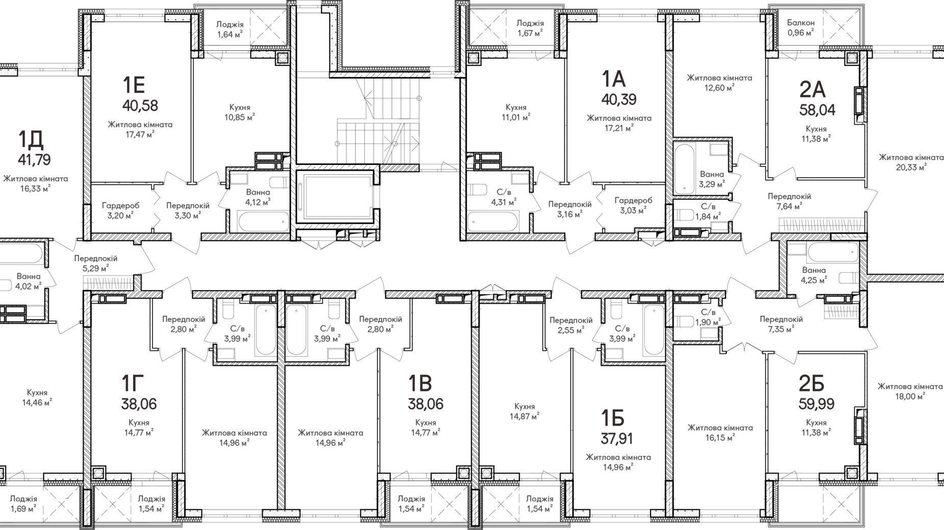 Планировка много­уровневой квартиры в ЖК Синергия Сити 77 м², фото 670958