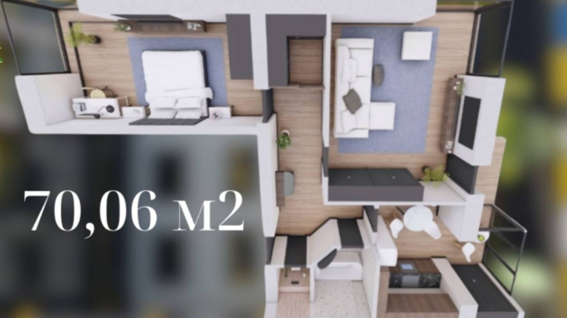 Планування 2-кімнатної квартири в ЖК Італійський 73.7 м², фото 671073