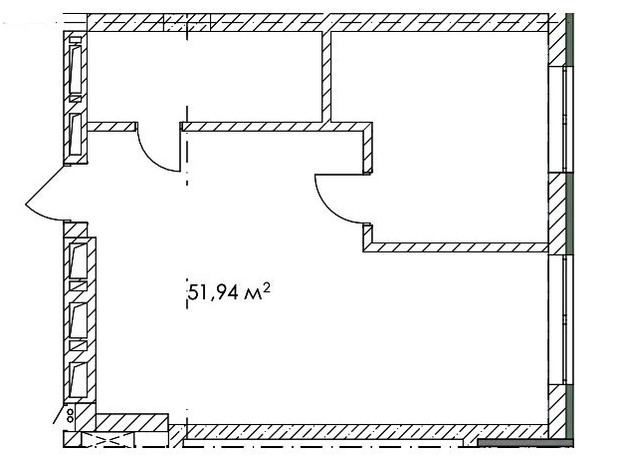 ЖК Prestige Residence: планування 2-кімнатної квартири 51.94 м²