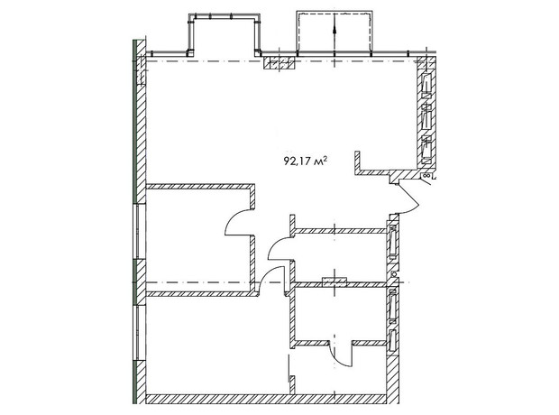 ЖК Prestige Residence: планировка 3-комнатной квартиры 92.17 м²