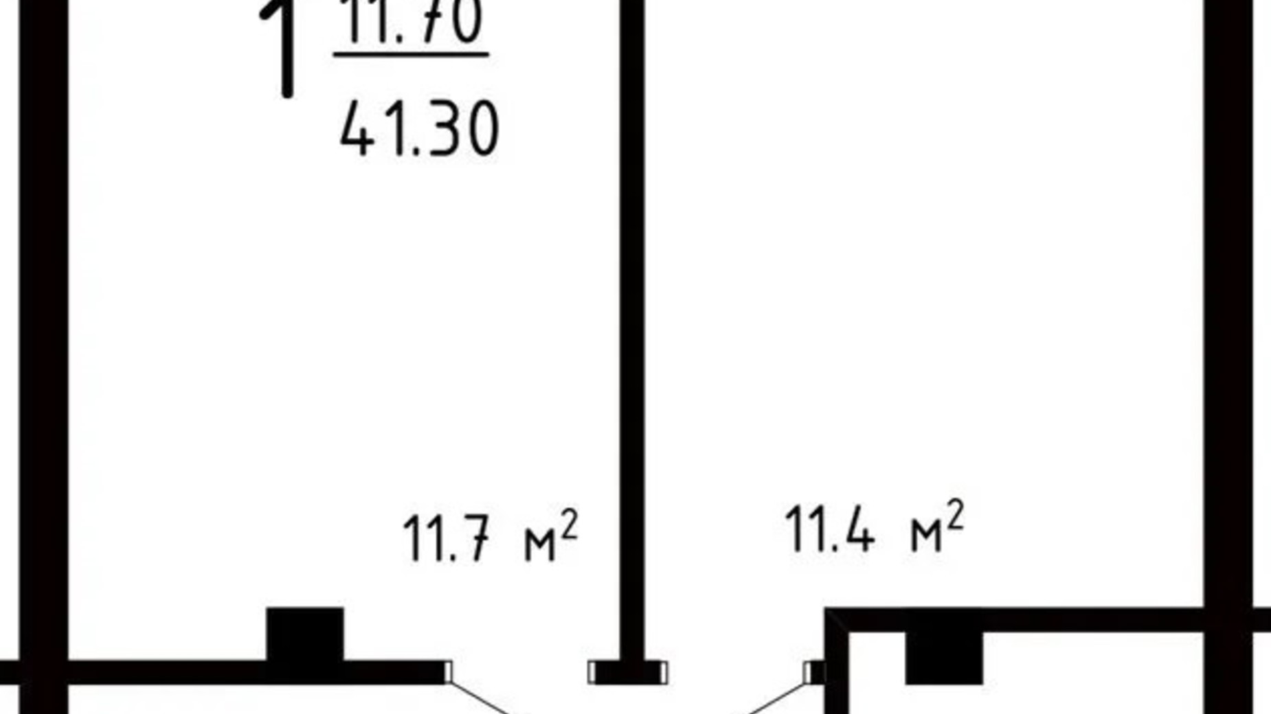 Планировка 1-комнатной квартиры в ЖК Престижный Дом 41.3 м², фото 671702