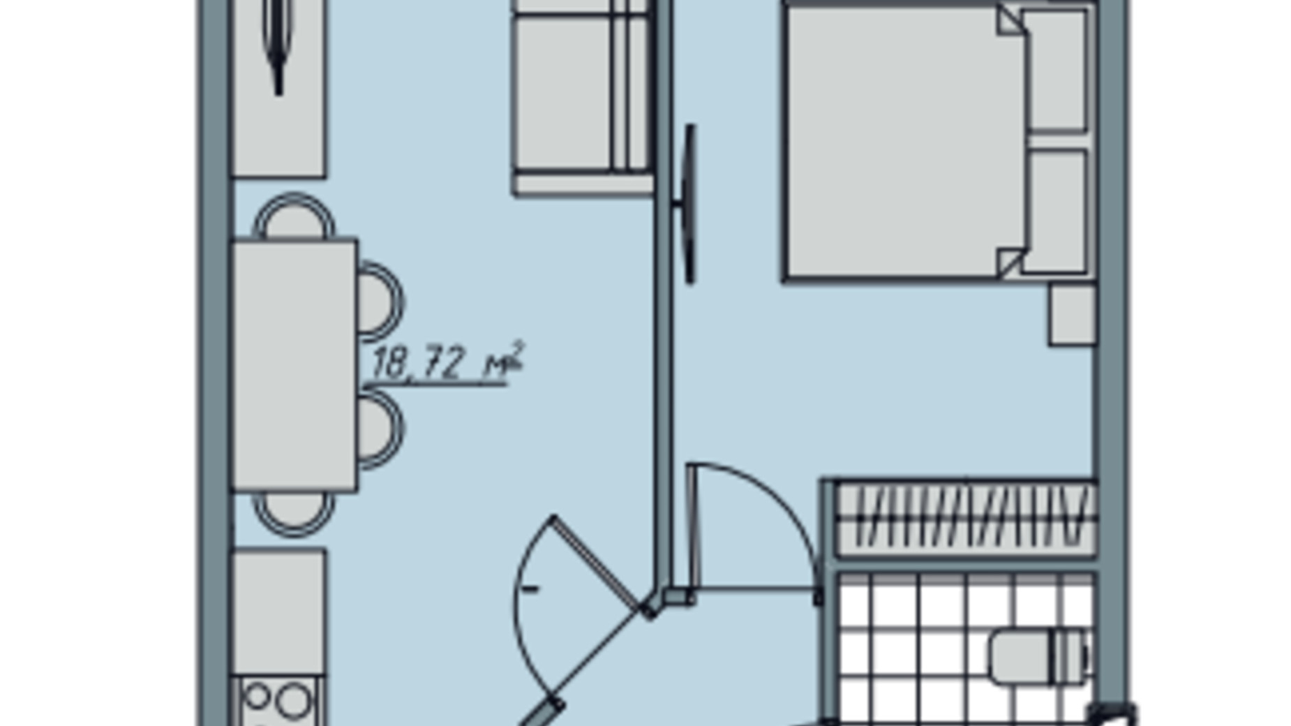Планировка 1-комнатной квартиры в ЖК Sofi House 40.65 м², фото 671743