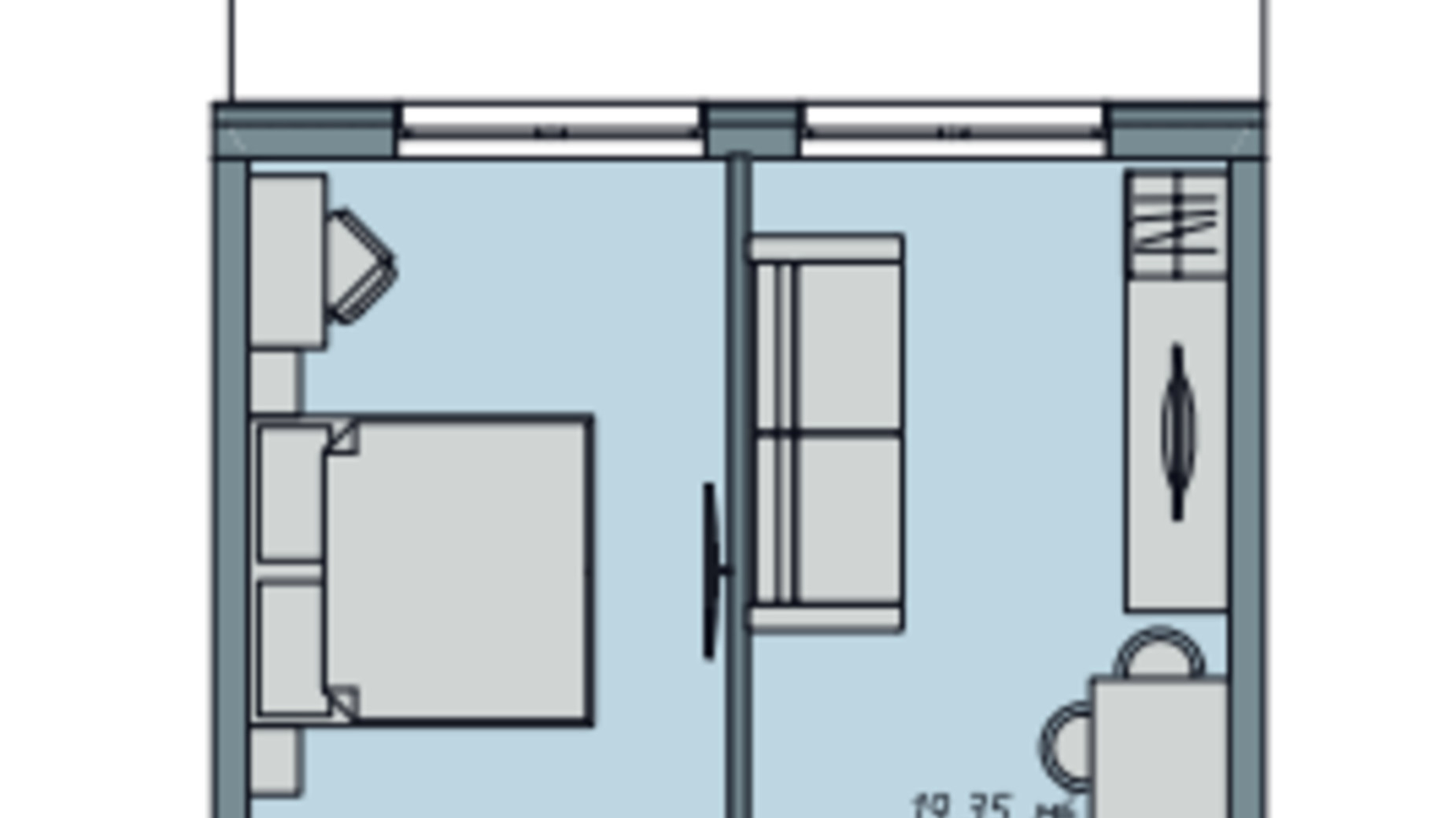 Планування 1-кімнатної квартири в ЖК Sofi House 51.1 м², фото 671750