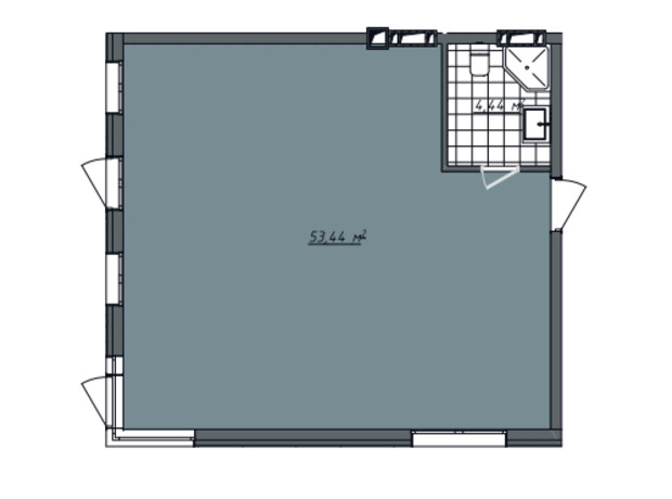 ЖК Sofi House: планування 2-кімнатної квартири 57.88 м²