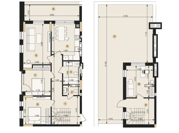 ЖК Венґлінський: планування 3-кімнатної квартири 129.06 м²