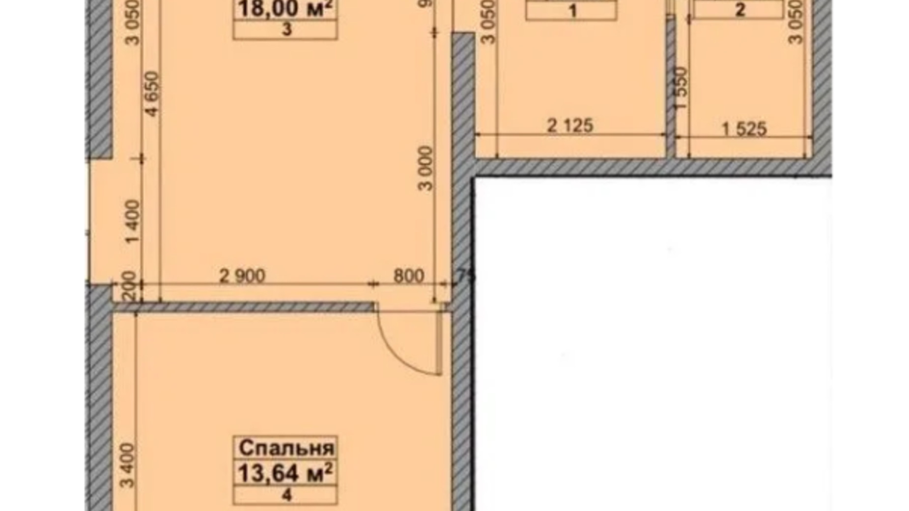 Планування 1-кімнатної квартири в ЖК Sanville Park 43.26 м², фото 673611