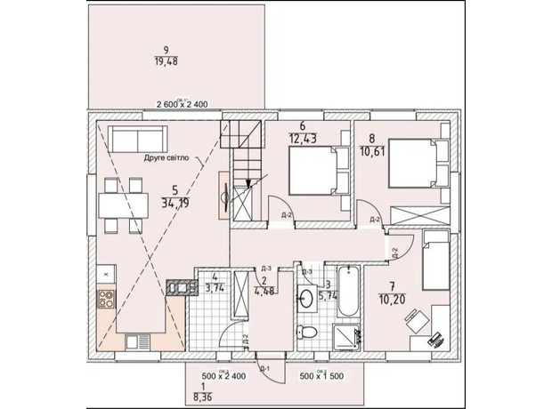 КГ Smade Park: планировка 3-комнатной квартиры 119 м²