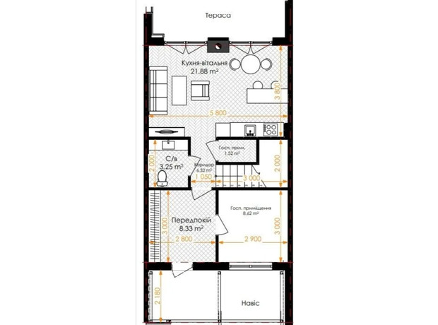 КГ Airport City: планировка 3-комнатной квартиры 99.79 м²
