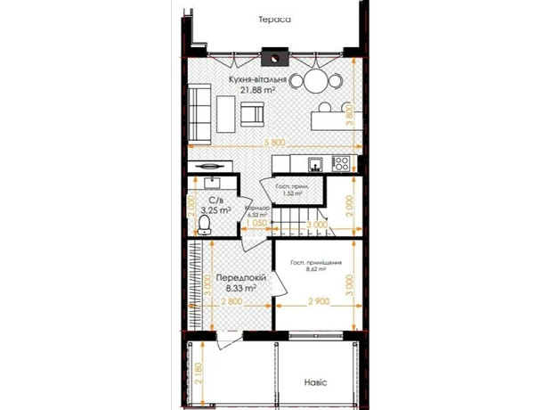 КМ Airport City: планування 3-кімнатної квартири 99.79 м²