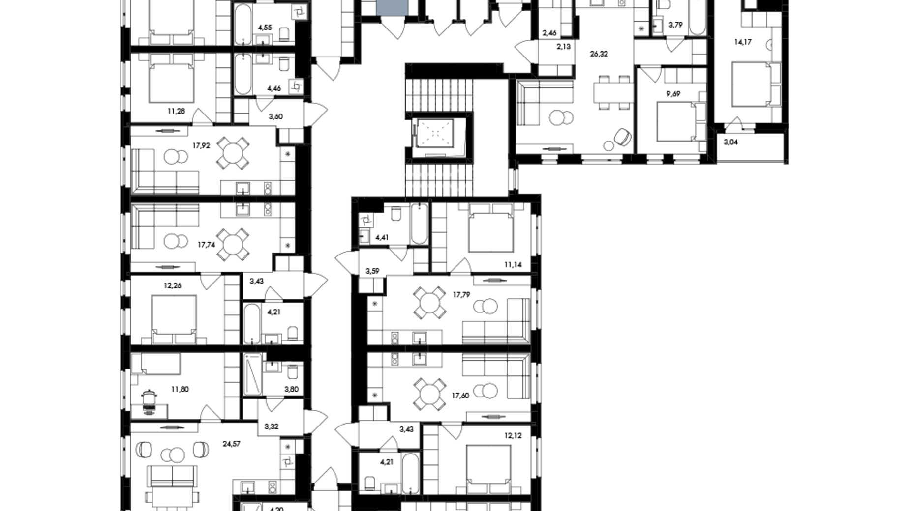 Планировка 2-комнатной квартиры в ЖК Avalon Holiday One 63 м², фото 674693