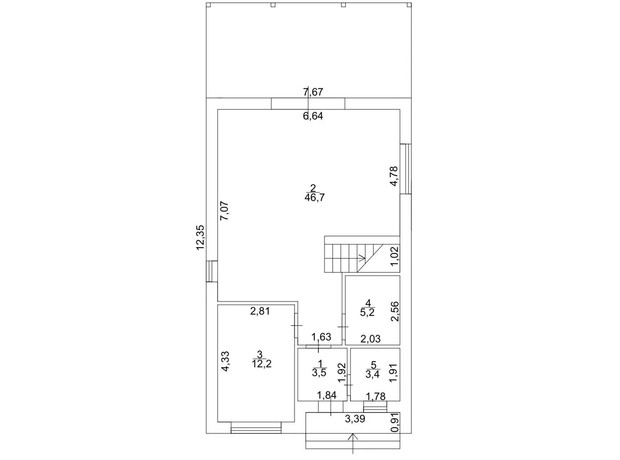 КГ Seven Stones: планировка 3-комнатной квартиры 143.1 м²