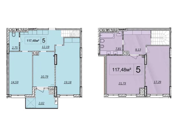 ЖК Дружба Хаус: планування 5-кімнатної квартири 117.48 м²