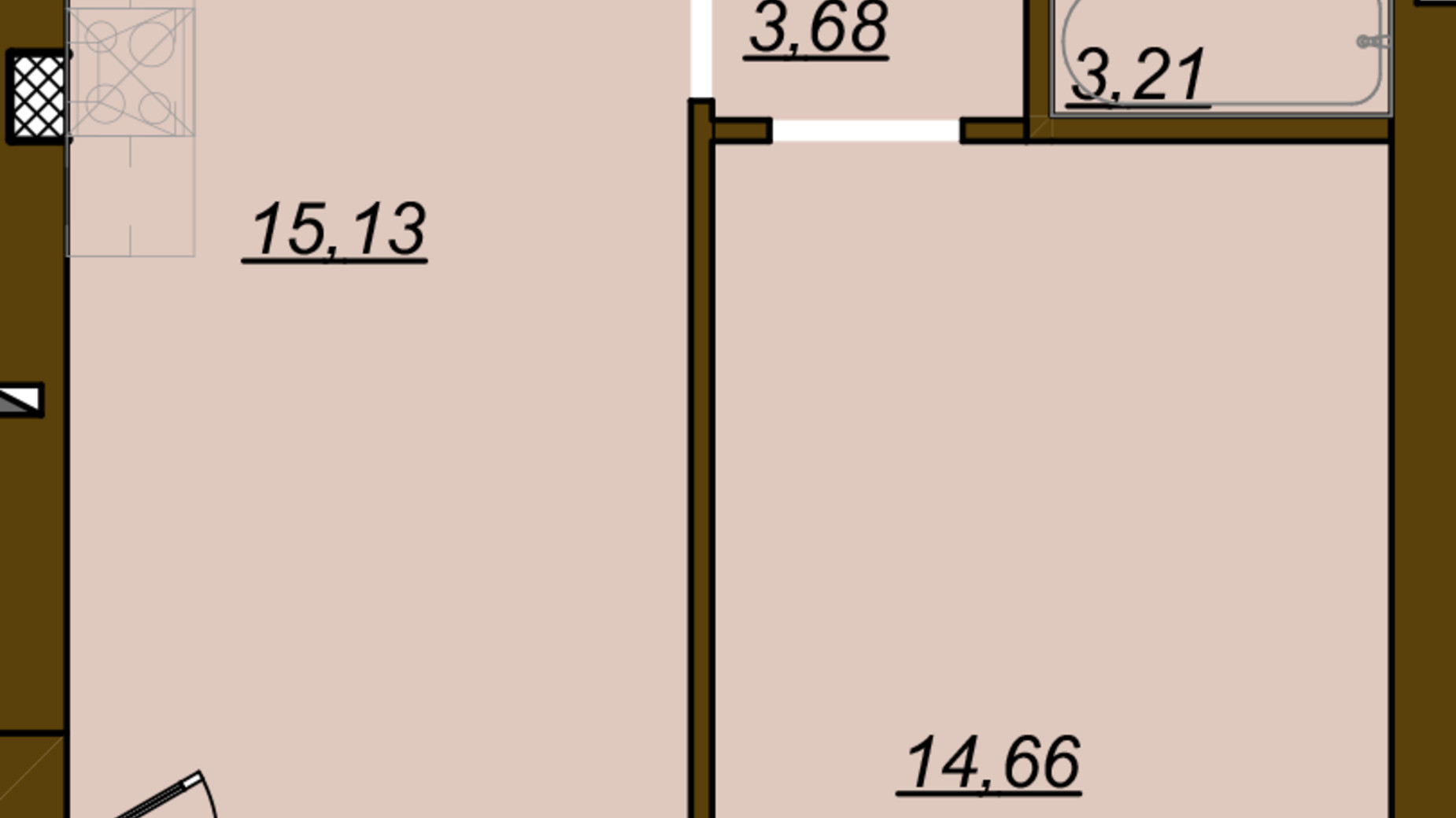 Планировка 1-комнатной квартиры в ЖК Молодость 40.95 м², фото 675256