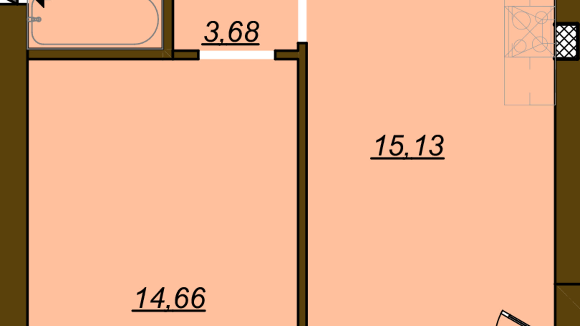Планировка 1-комнатной квартиры в ЖК Молодость 40.95 м², фото 675257