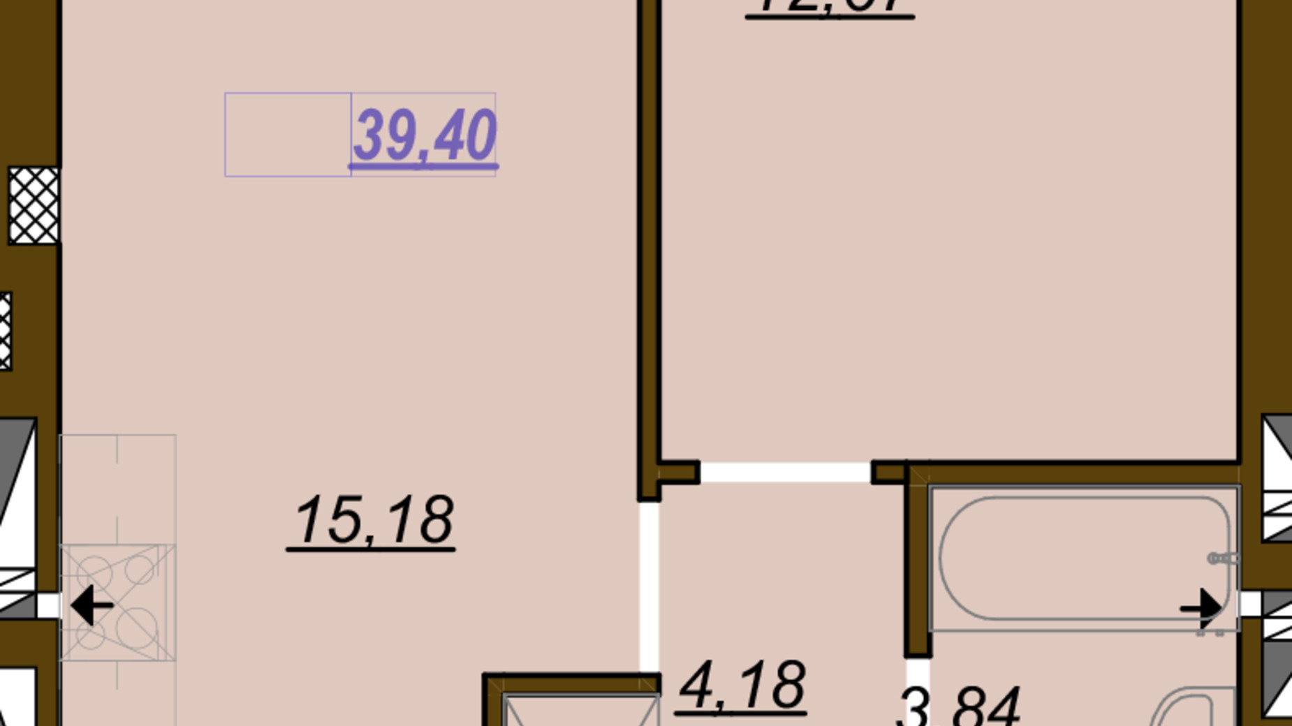 Планировка 1-комнатной квартиры в ЖК Молодость 39.4 м², фото 675372